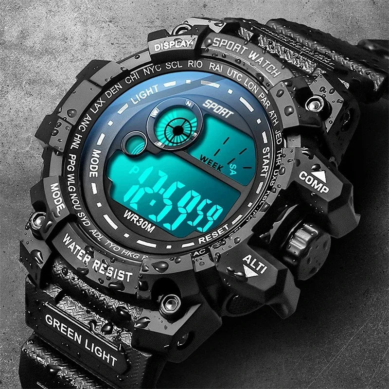 Relógio Digital Masculino LED Sport Watch Militar