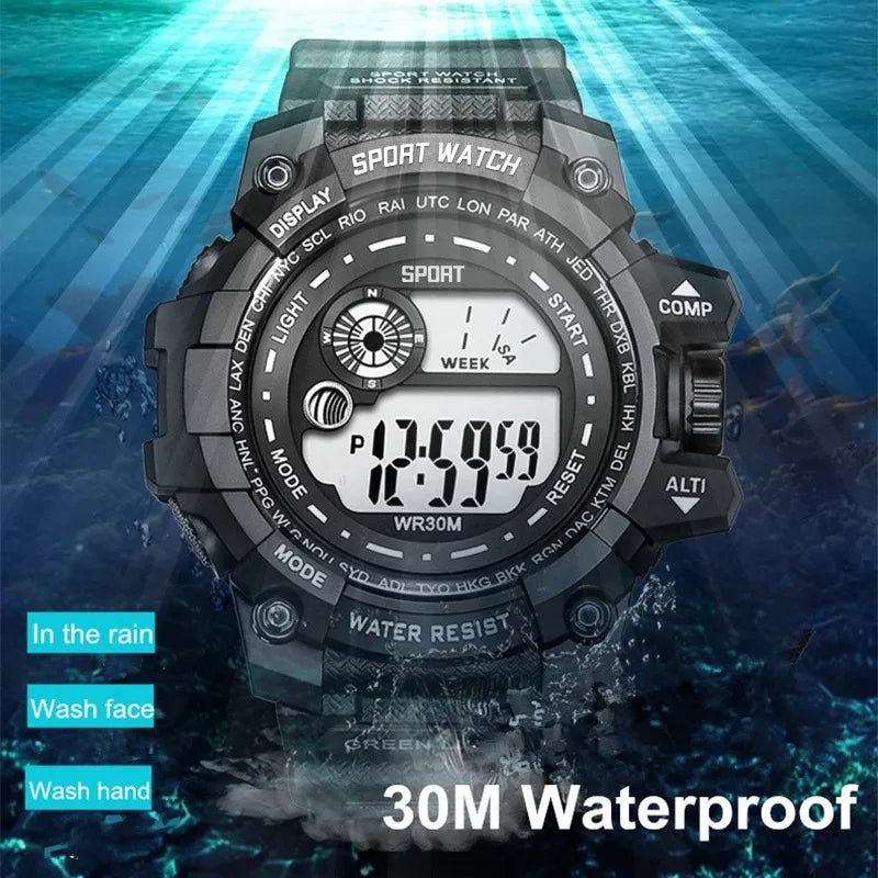 Relógio Digital Masculino LED Sport Watch Militar