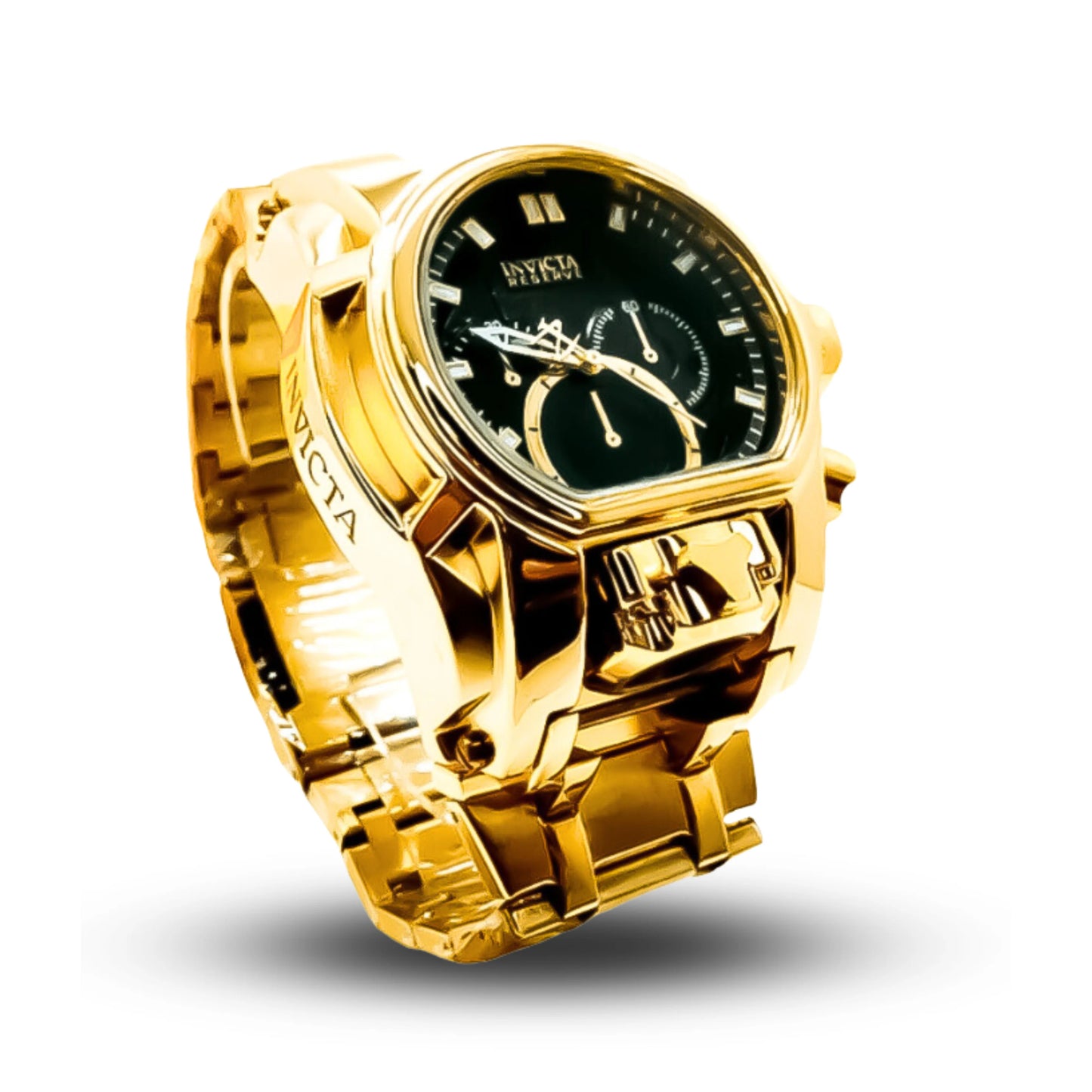 Relógio Invicta Zeus Magnum Masculino Elegante Impermeável Estilo Imponente 18K Banhado A Ouro Relógio + Presente na Caixa