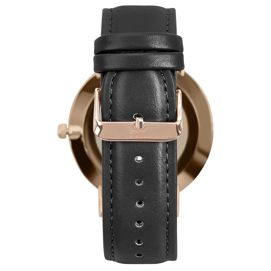 Saint Germain Murray Black Rosé Gold 40mm Leather Men's Watch