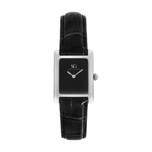 Men's Square Croco Murray Black Hill Classic Leather Bracelet Square Watch