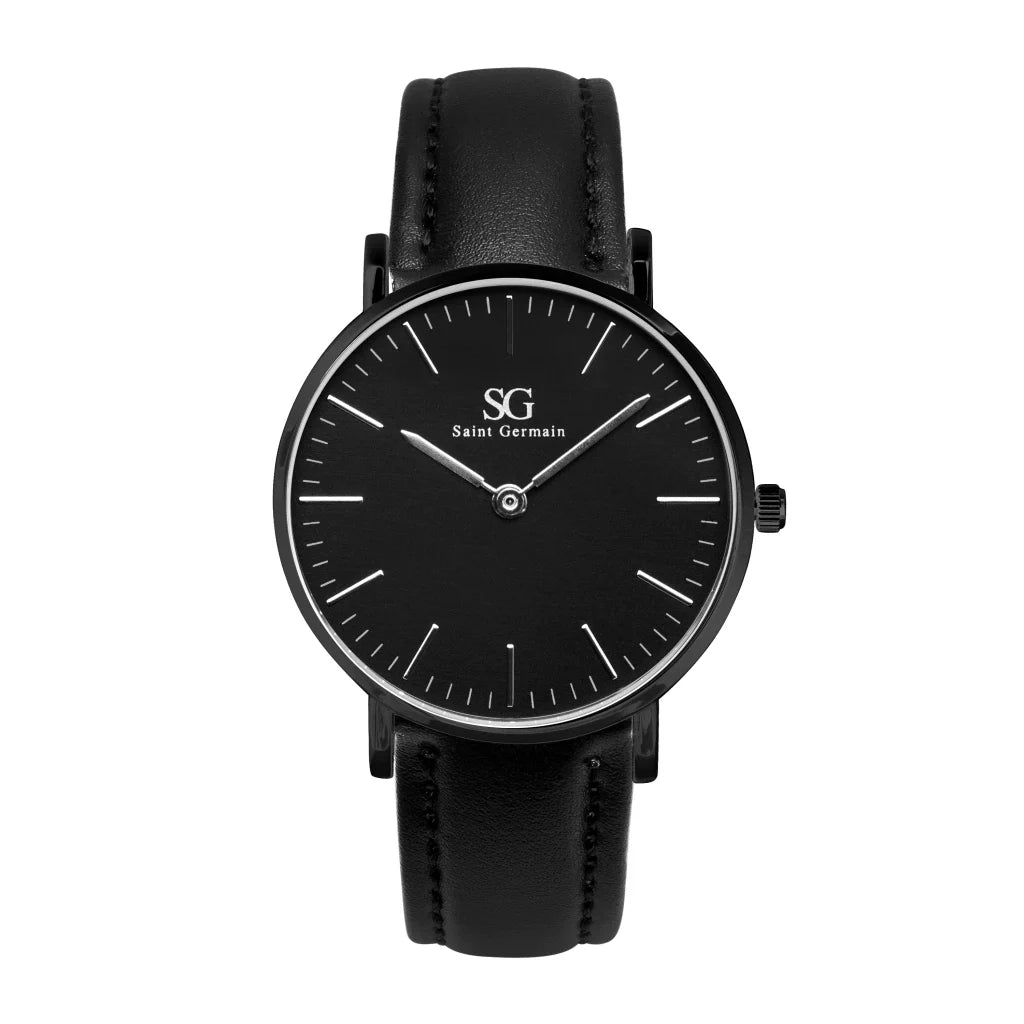 Saint Germain Murray Full Black 40mm Leather Men's Watch