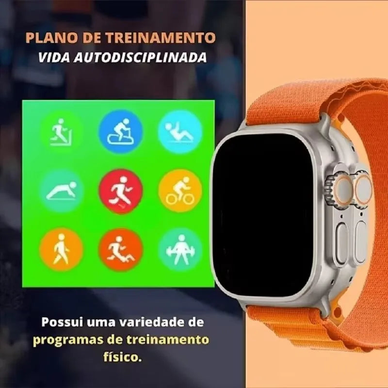 Hw8 Smart Watch Bluetooth Relógio Masculino 9mm 2.2 Polegadas Tela HD GPS NFC À Prova D'Água Esportes Fitness Relógio Inteligente