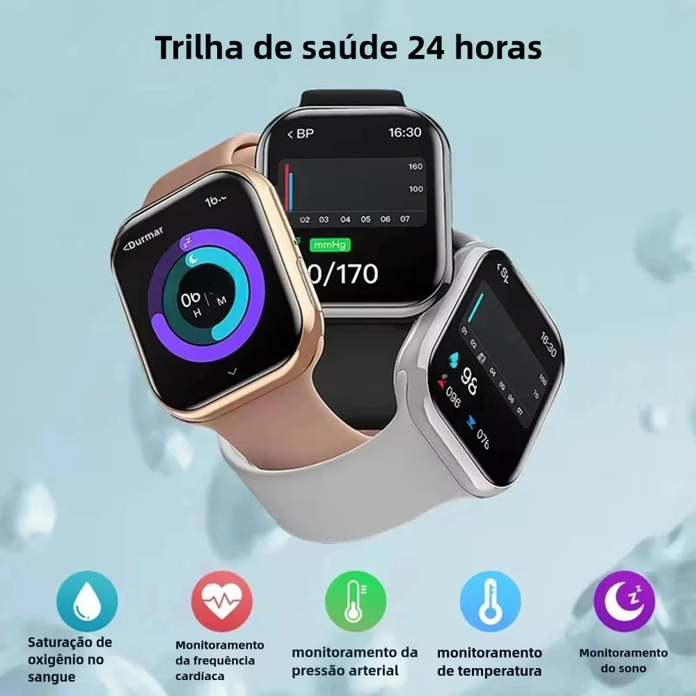 Relógio inteligente série 9 AMOLED smartwatch masculino 2024 NFC rastreador GPS tela 320*385 relógio HD 9