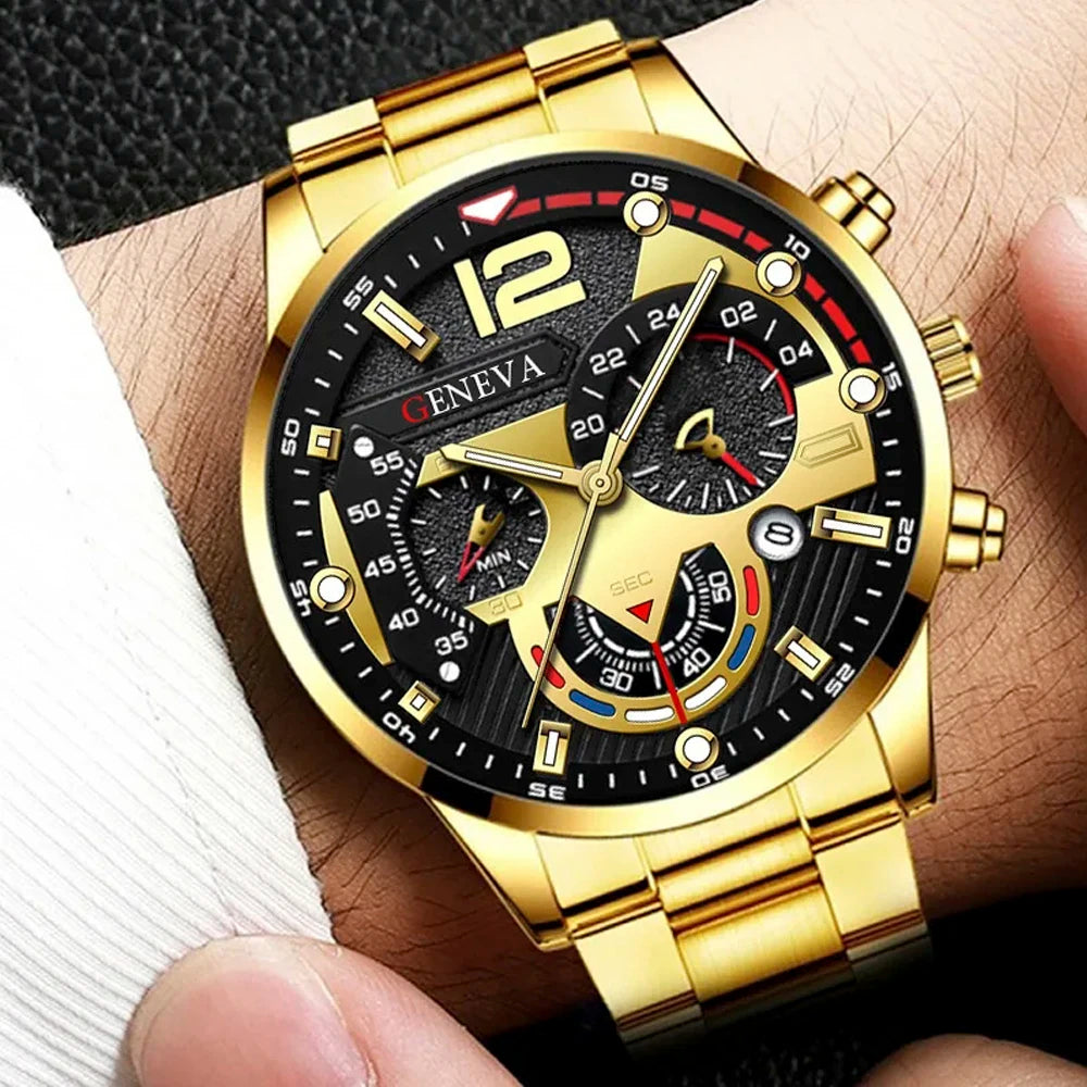 Original Elegant Golden Wrist Men's Quartz Watch