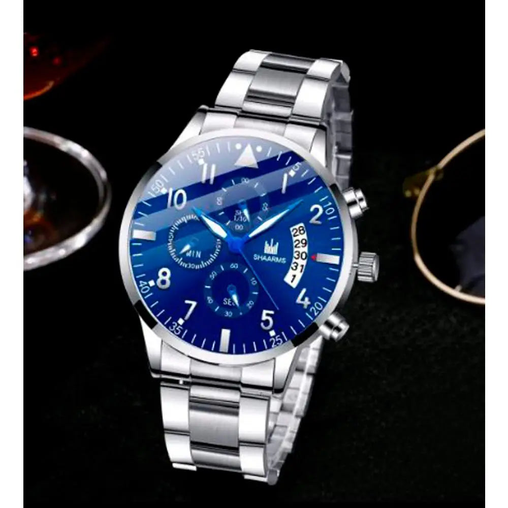 Shaarms Men Watch Stainless Steel Quartz Bracelet